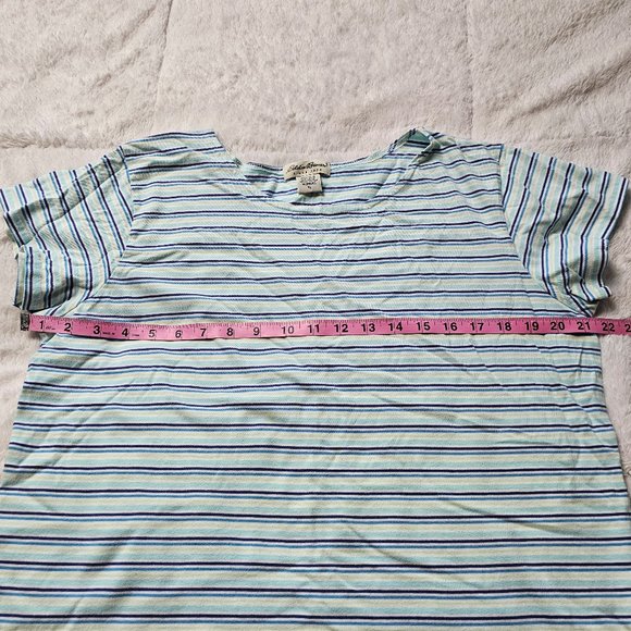 Vintage Eddie Bauer Blue Green Crew Neck Short Sleeve T Shirt XL - Picture 3 of 7